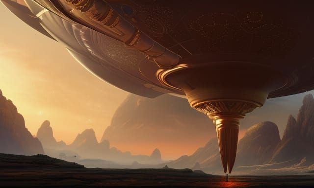 Detailed Matte Painting of a Flying Saucer