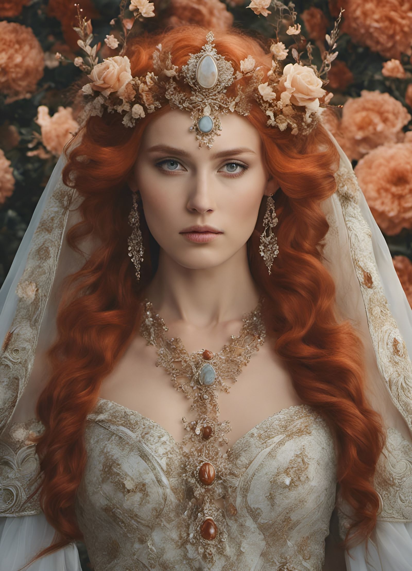 Goddess Freyja with Bridal Circlet in Ornate Armor