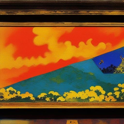 Abstract Billboard Art in Expressionist Style