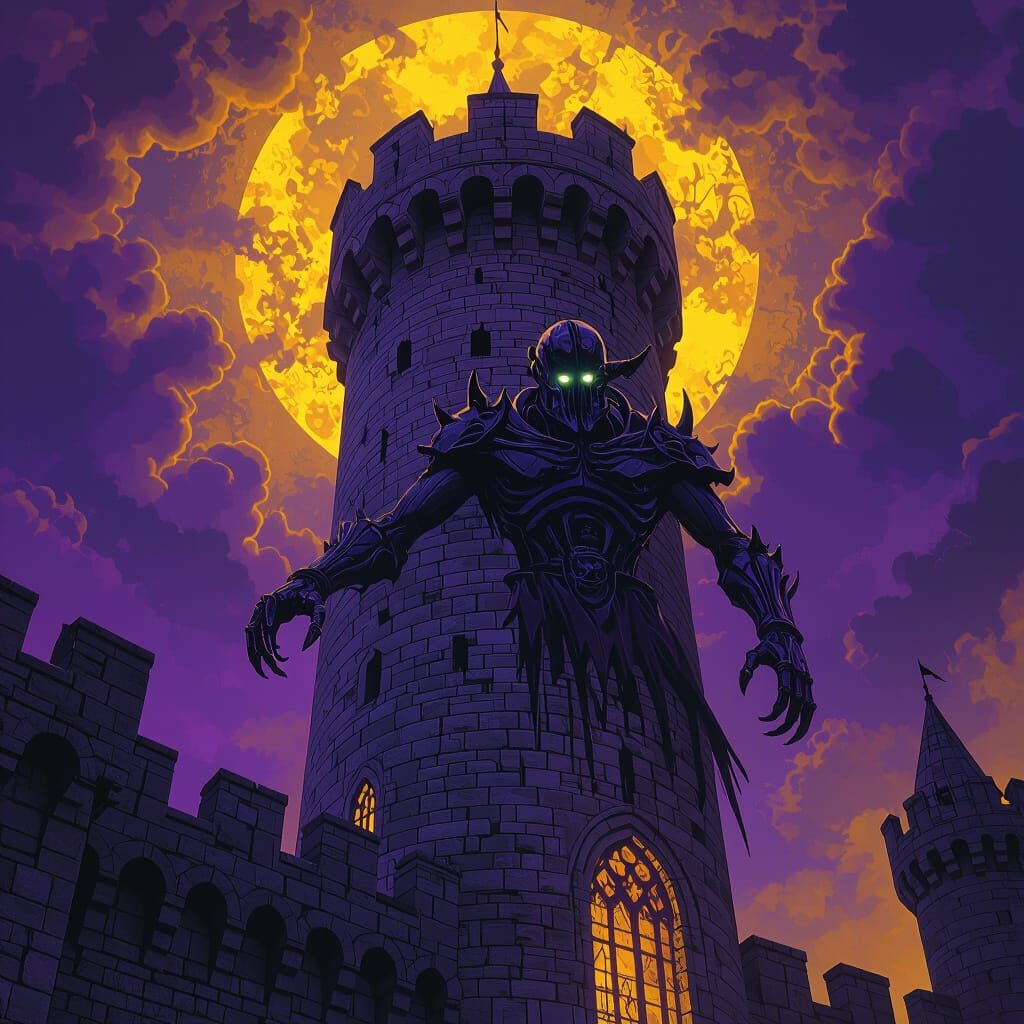 Doom Monster in Medieval Castle Tower Art