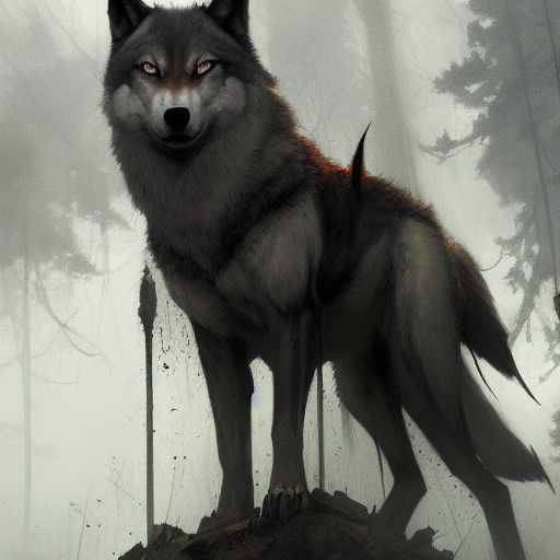 Sinister Wolf Brigade Illustration in Dark Fantasy Style