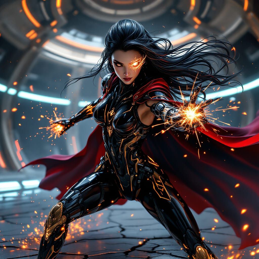 Android Empress in Fierce Battle Stance