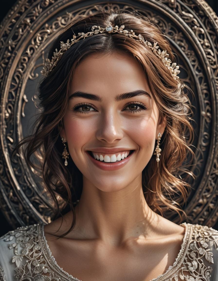 Stunning Ultrarealistic Portrait of a Smiling Woman