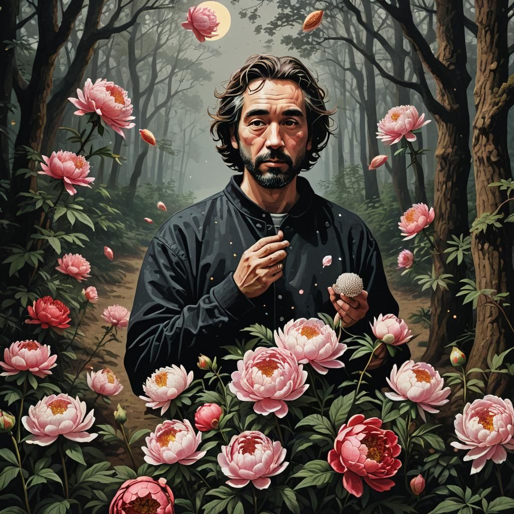 Pixel Art Self-Portrait in Dark Forest