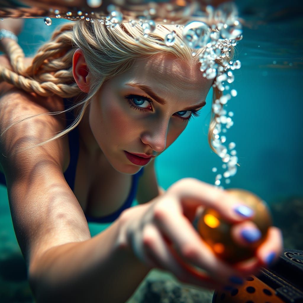 Draenei Mage Underwater Artifact Discovery Portrait