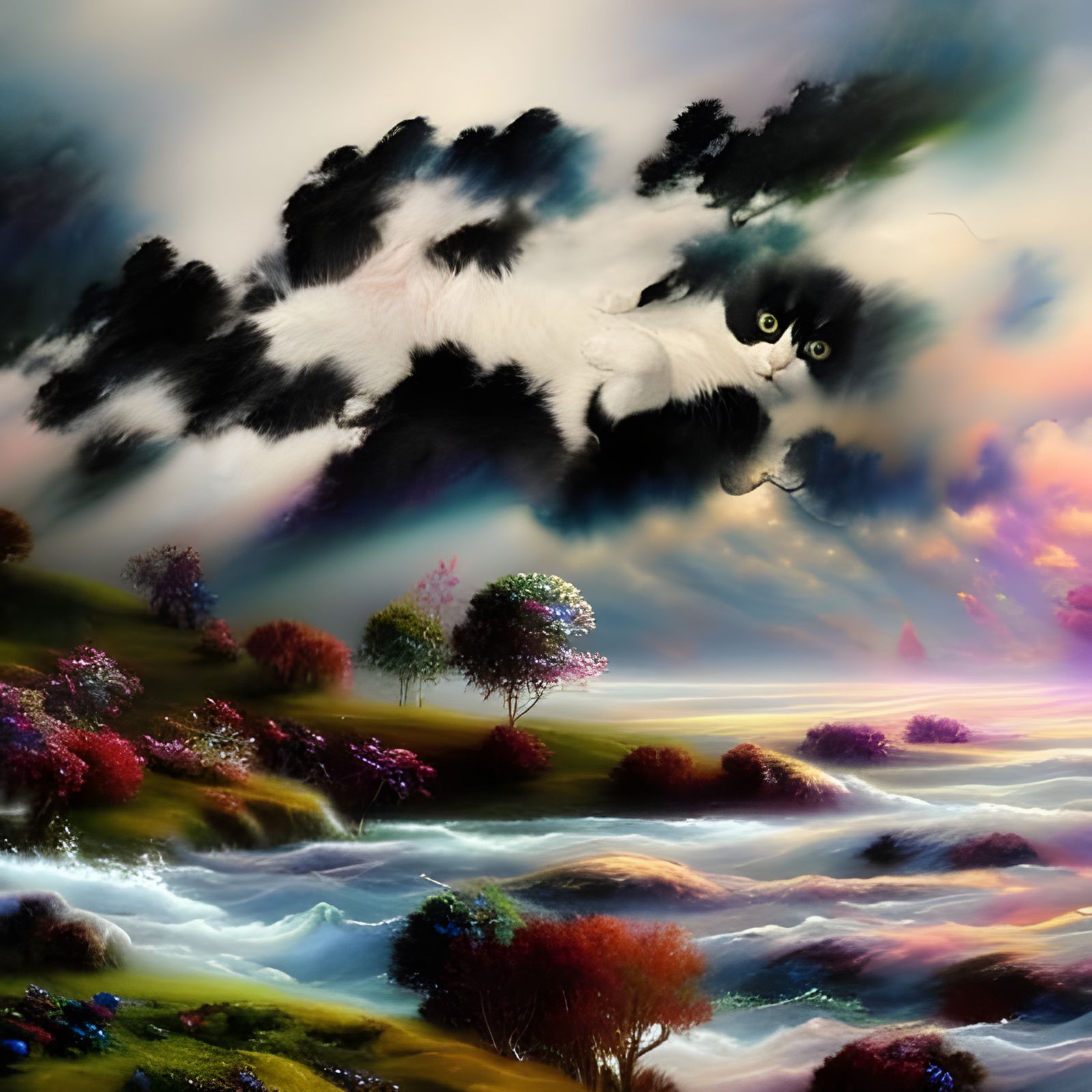 Ethereal Storm Clouds in Luminist Fantasy Style