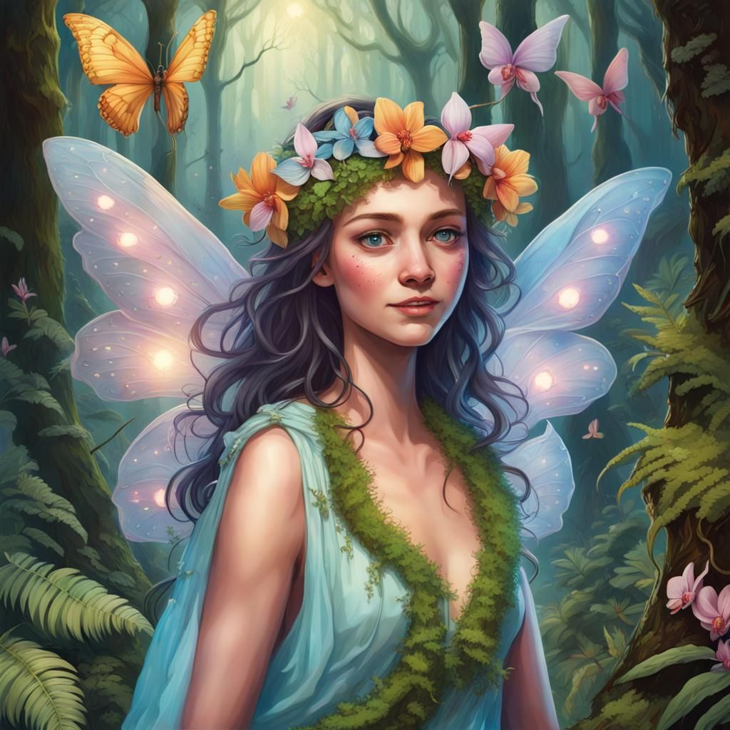 Enchanting Fairy in a Lush Jungle Scene