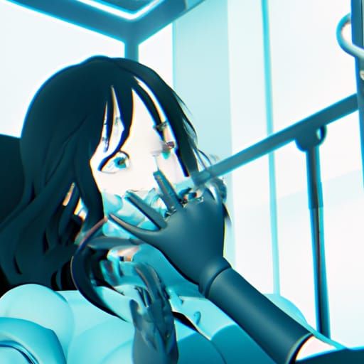 Anime Goth Girl at the Dentist, Ghibli Style