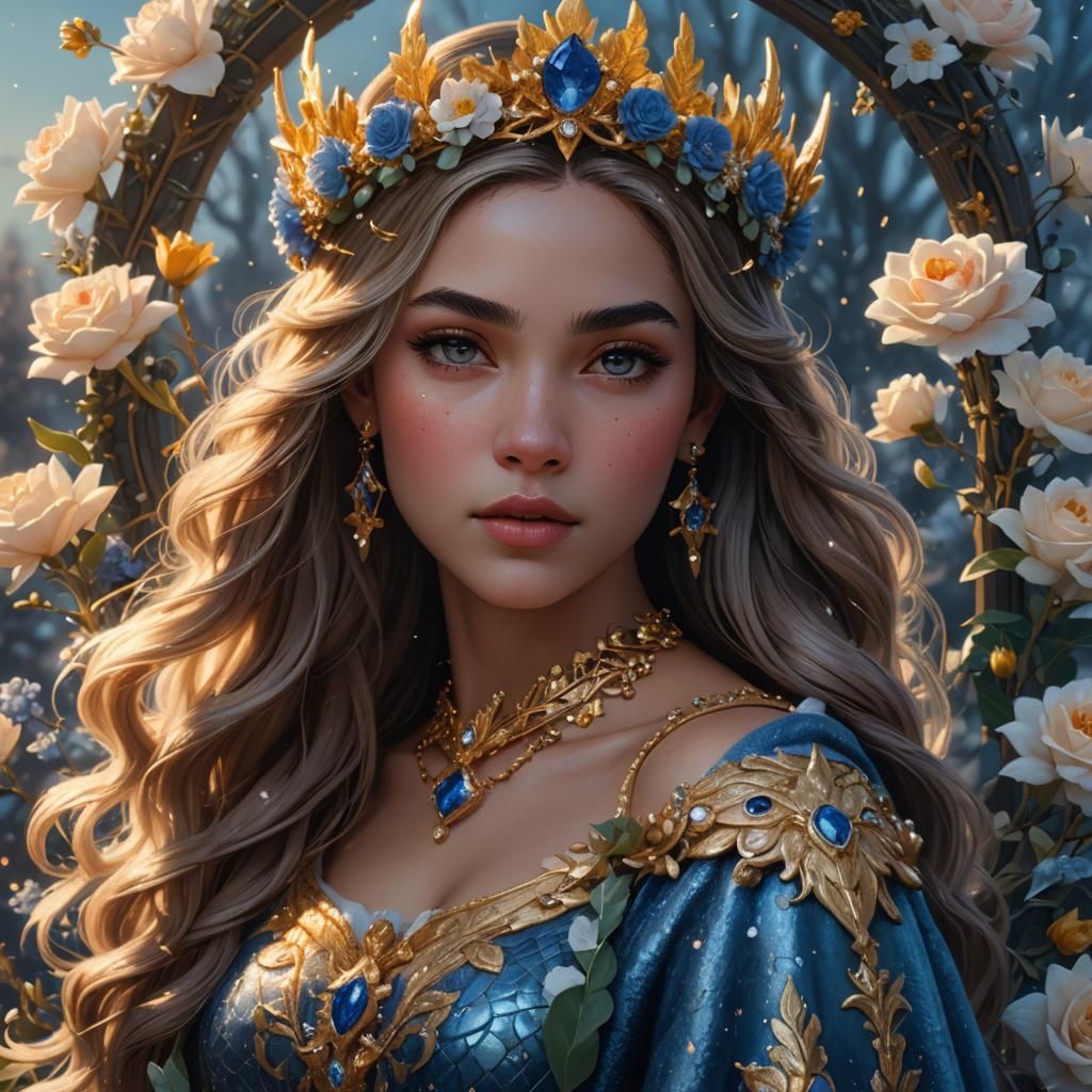 Capricorn Princess in Hyperrealistic Style