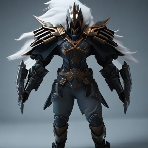 Epic Female Warrior and Wolf in Sci-Fi Battle