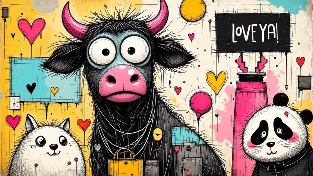 playful neo-expressionist animals