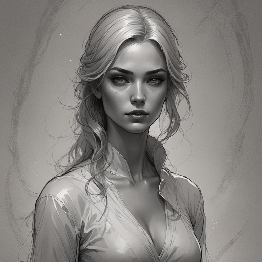Fantasy Woman Portrait in Illustrative Style