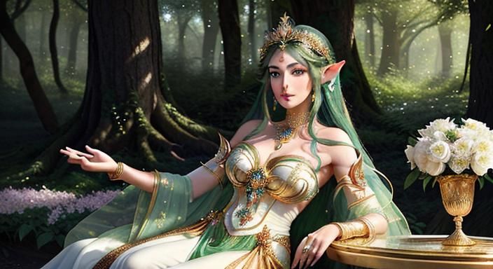 Lady Palutena in Hyperrealistic Micro Photograph