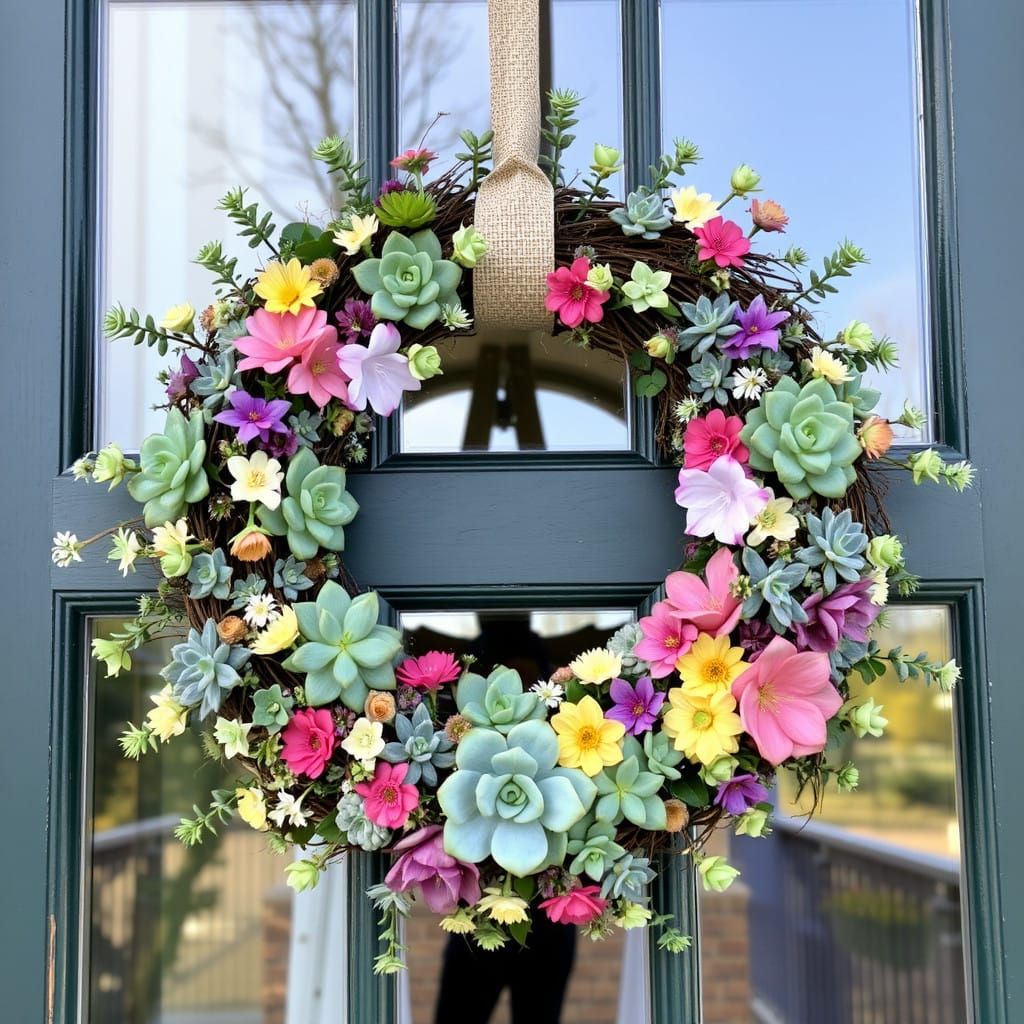 Surreal Spring Floral Wreath in Vibrant Colors