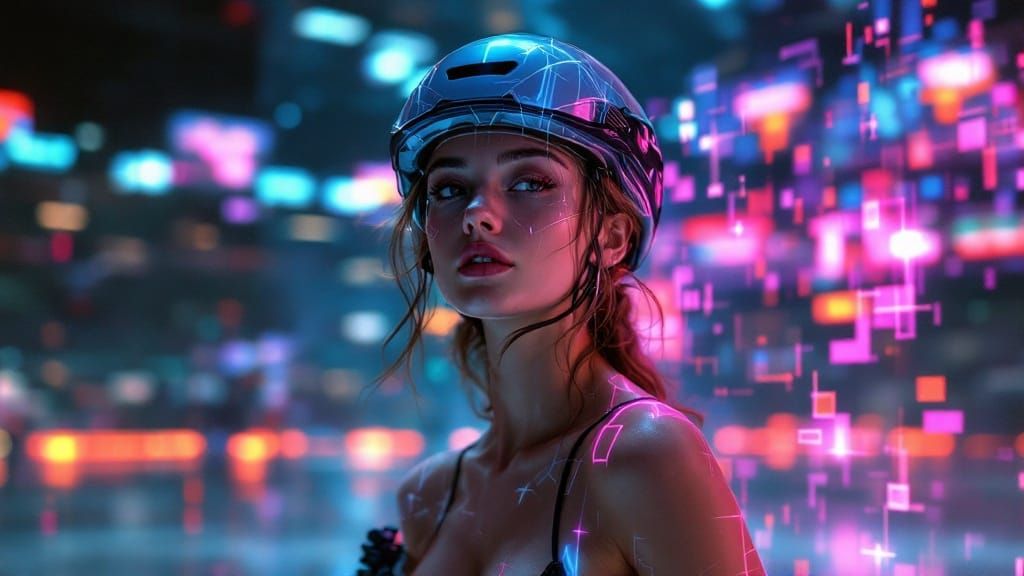 Neoclassical Roller Derby Star in Holographic Translucency