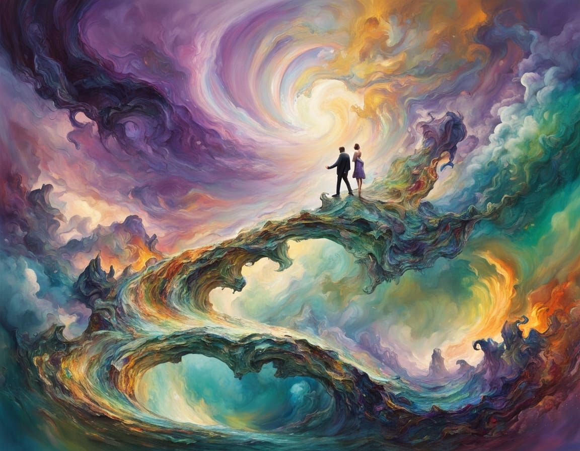 Surreal Cosmic Worlds Merge in Dreamlike Vistas