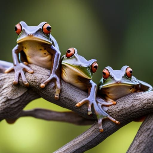 Stacked Swamp Frogs in Ultra Sharp Photography