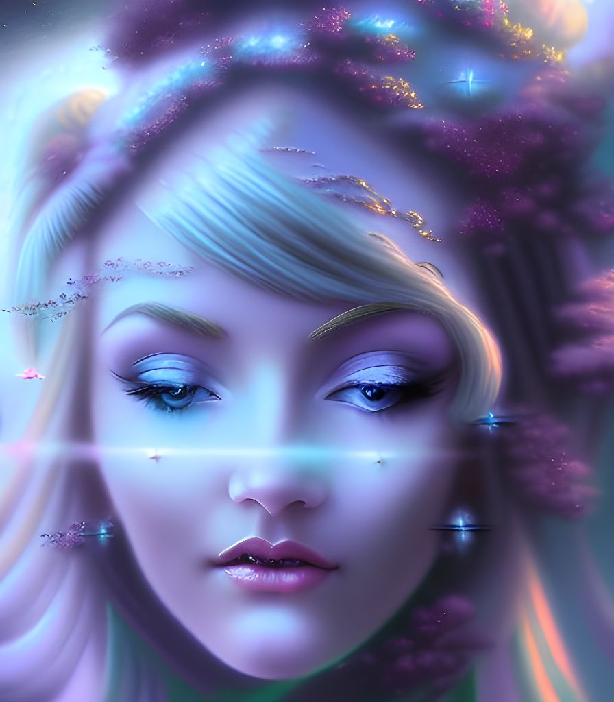 Ethereal Cosmic Princess in a Digital Painting