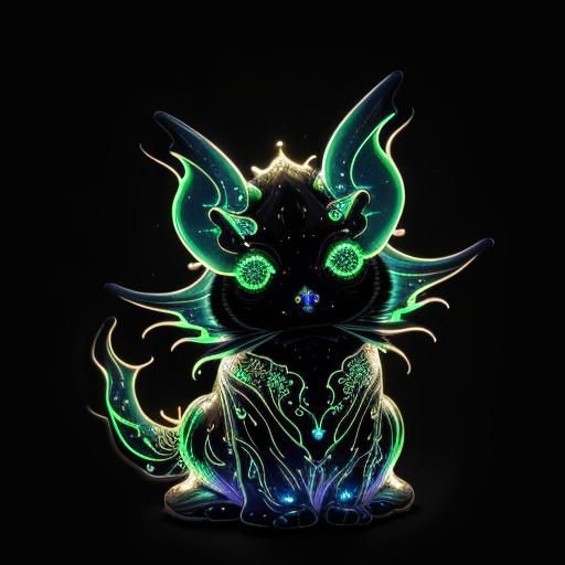 Bioluminescent Fractal Plants in a Galactic Landscape