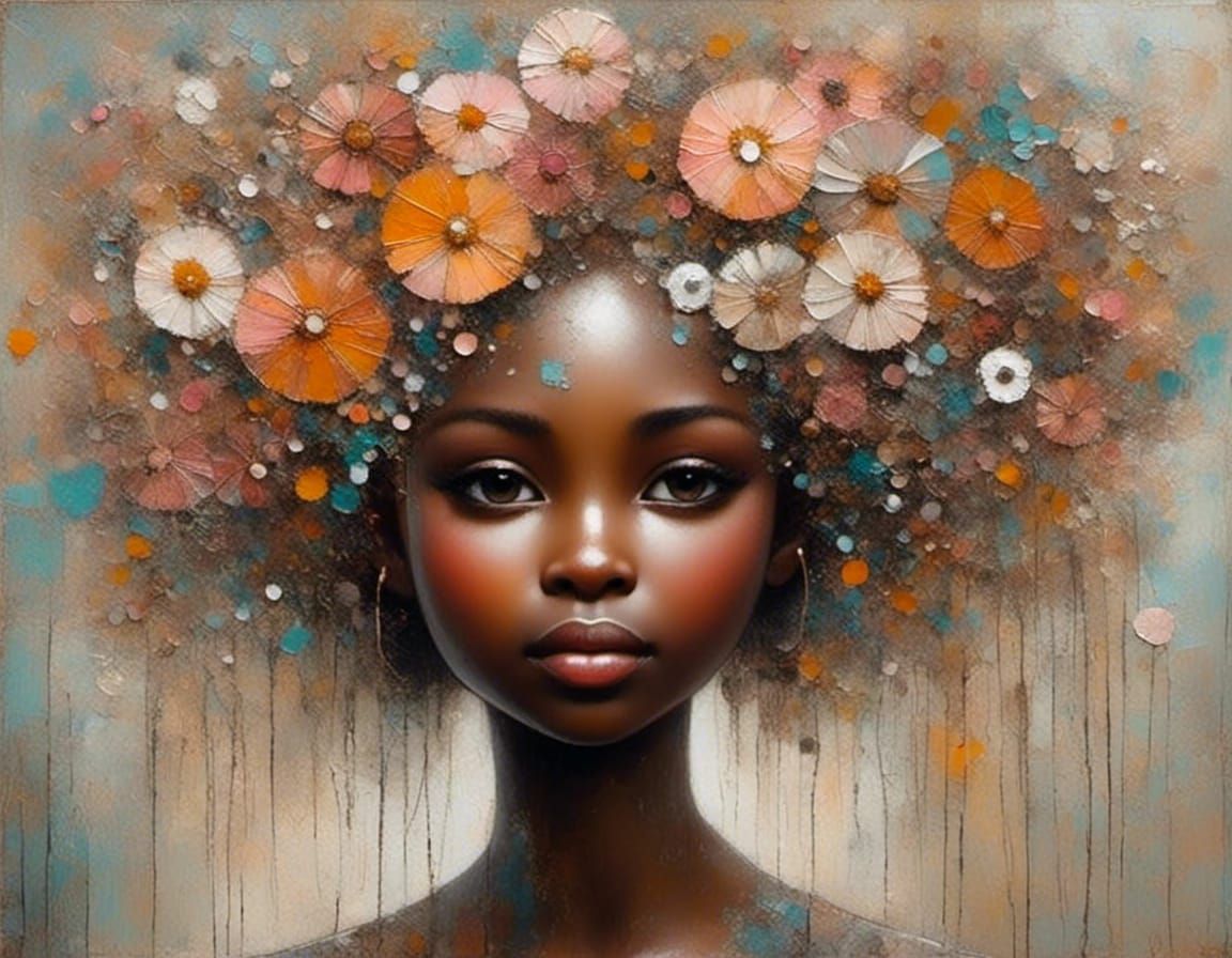 Radiant Melanin Portrait in Hyperdetailed Style