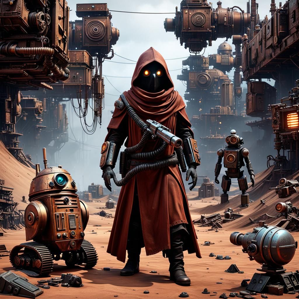Jawa Scavenger in Post-Apocalyptic Robot World