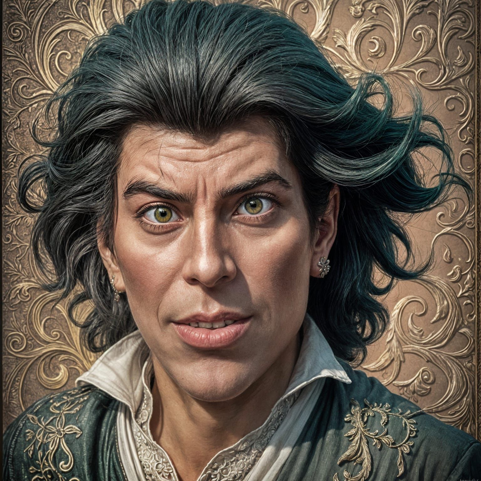 Epic Desire for the Enchanting Sultana in a Vibrant Green an...