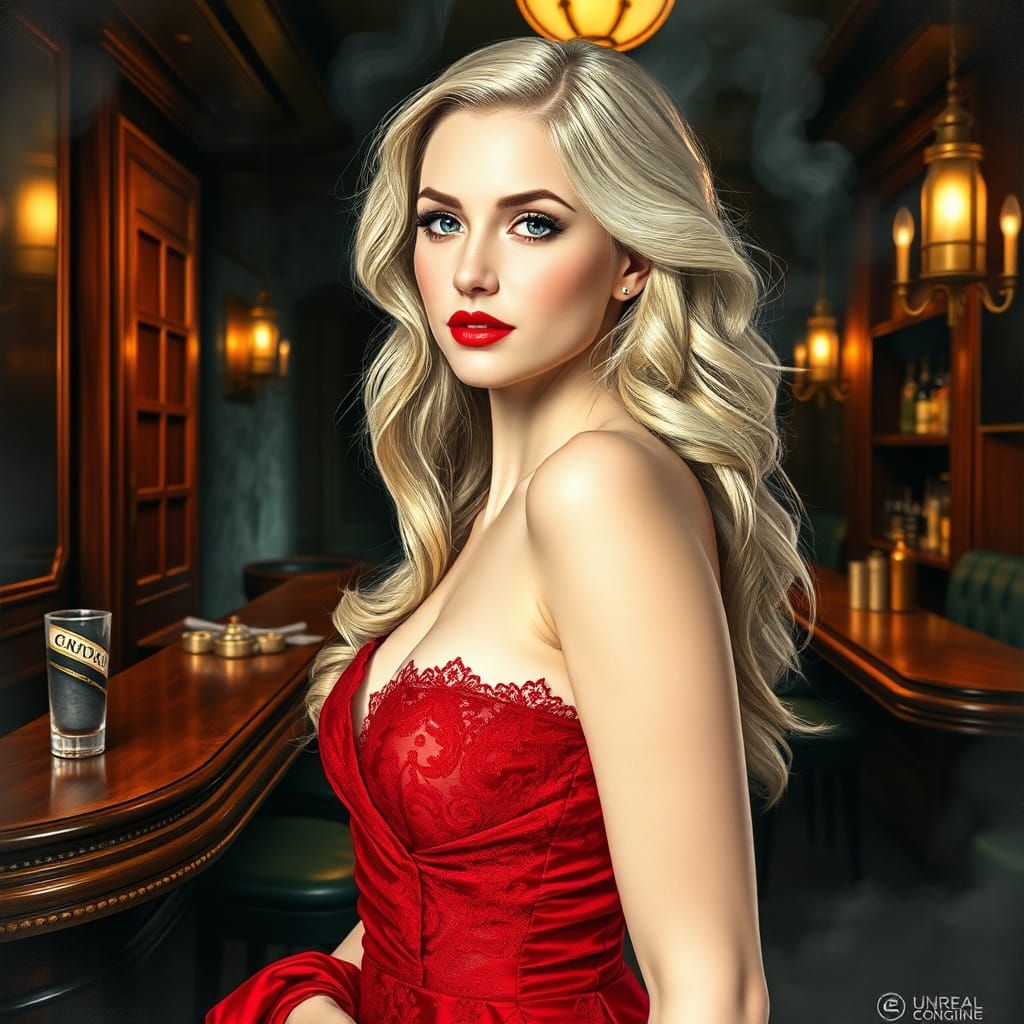 Stunning Woman in Art Nouveau Style Portrait