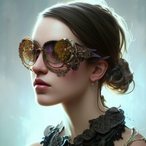 Funky Eyewear Portrait in Artgerm Style
