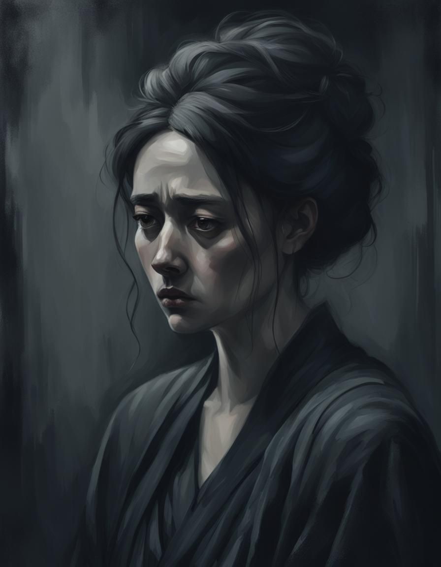 Somber Portrait of Despair