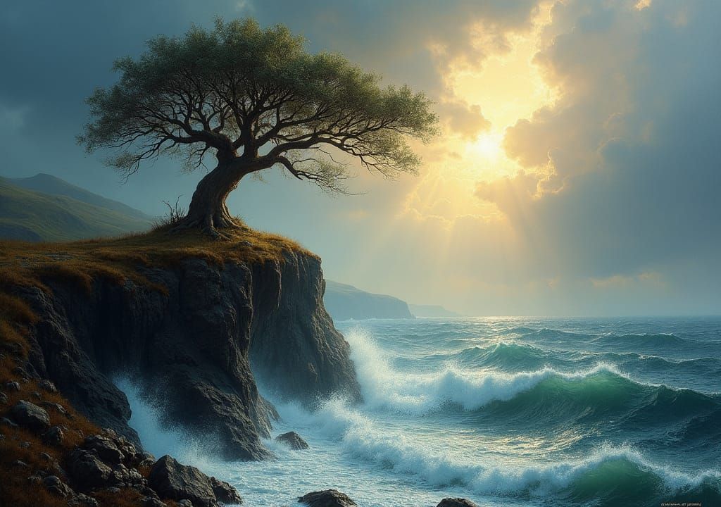 Stormy Seascape Painting in the Style of Turner