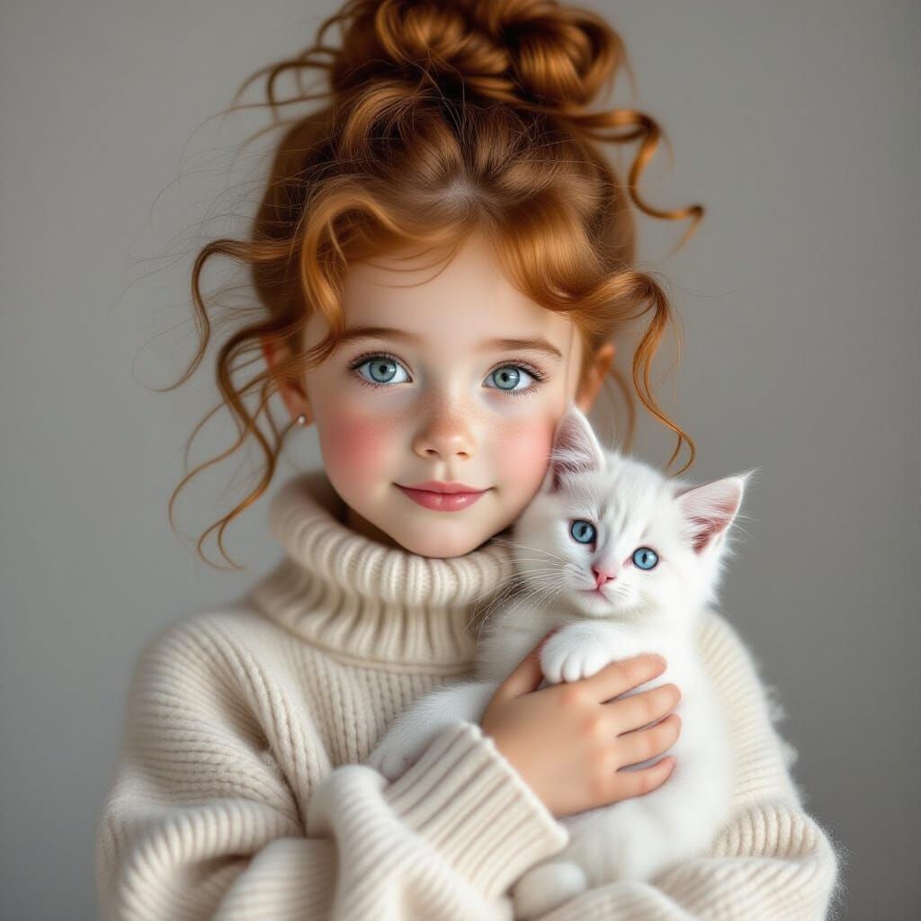 Girl with Kitten: A Detailed Photographic Portrait