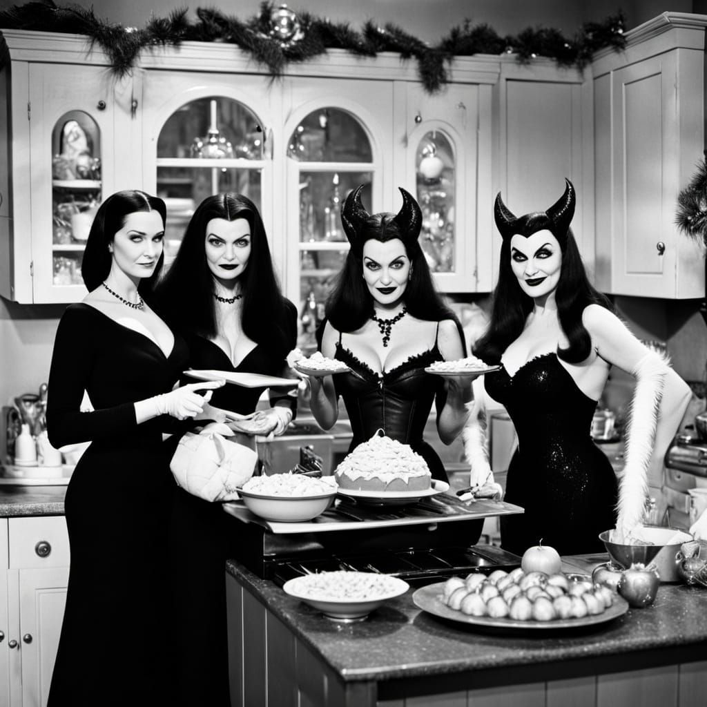 Gothic Icons Baking Holiday Treats Together