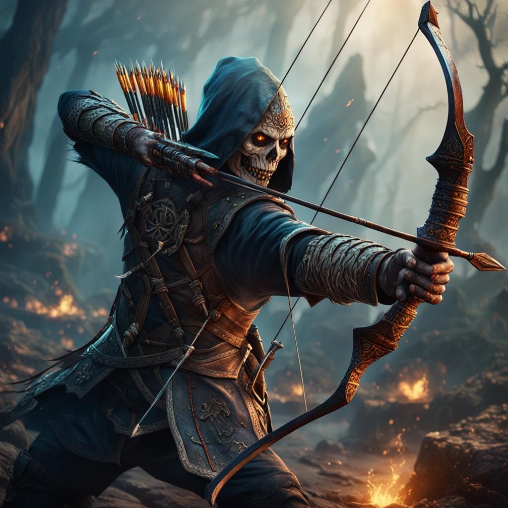 Undead Archer: A Detailed Fantasy Concept Art