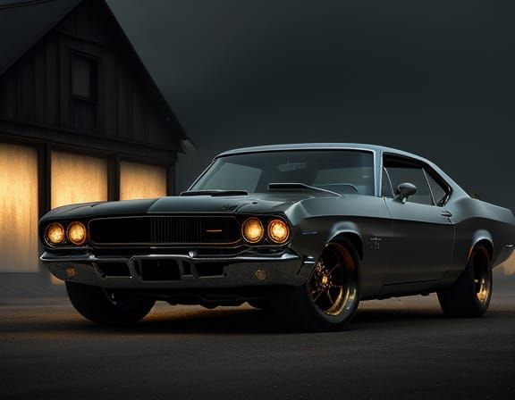 Futuristic Muscle Car Engine Concept Art