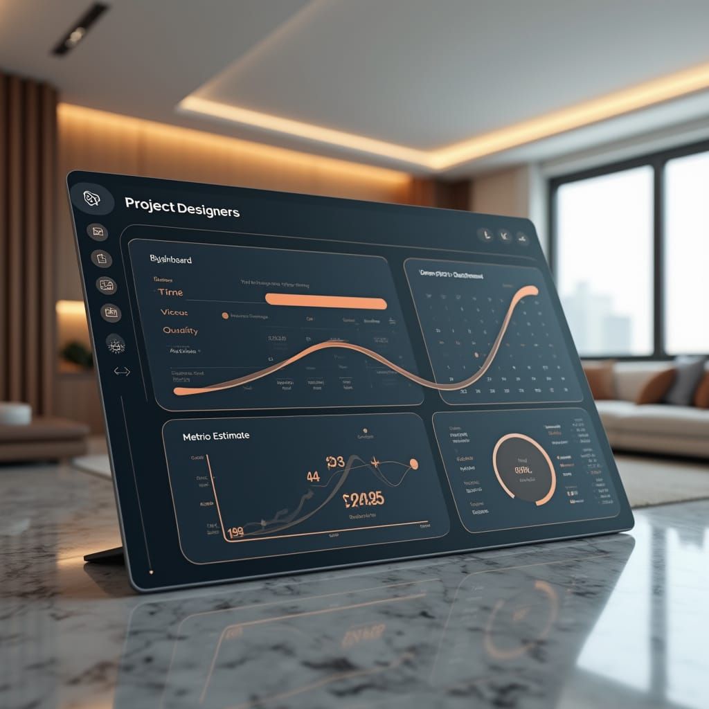 Luxury Interior Design Dashboard in Modern Digital Interface