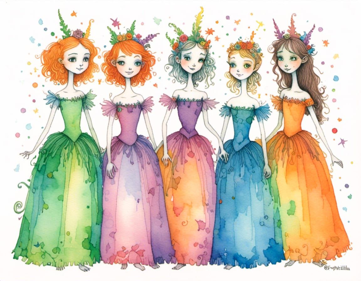 cute girls dressed for a ball