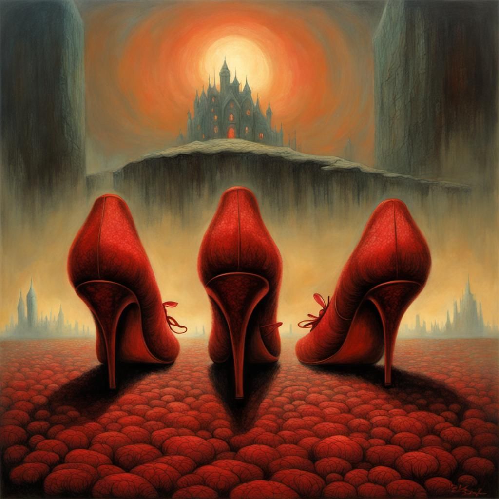 Ruby Slippers in Beksinski Style