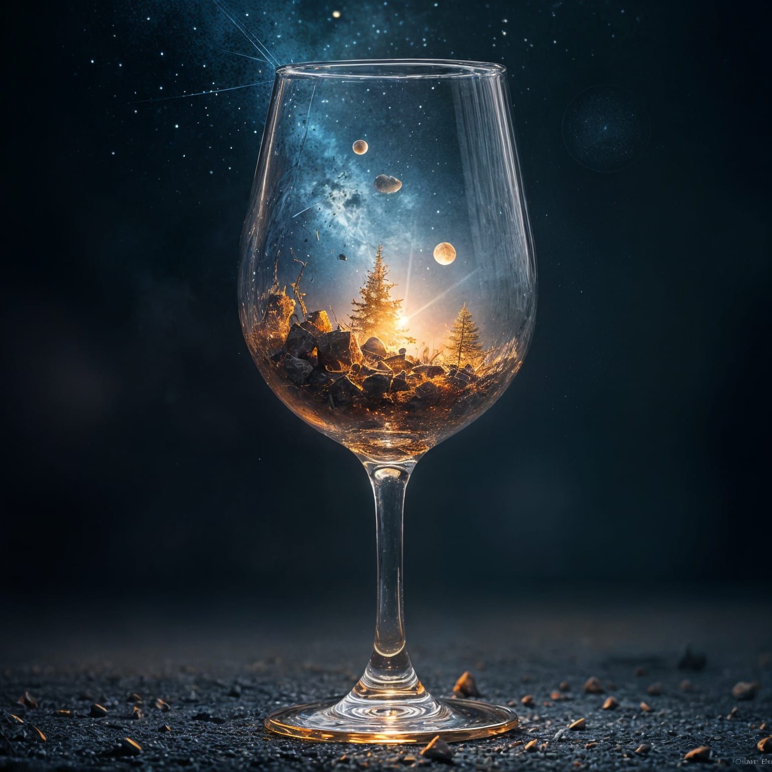 A Universe Encapsulated in a Wine Glass
