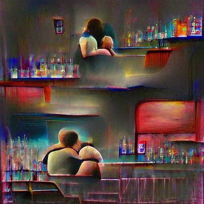 Couple Enjoying Drinks at Cozy Bar