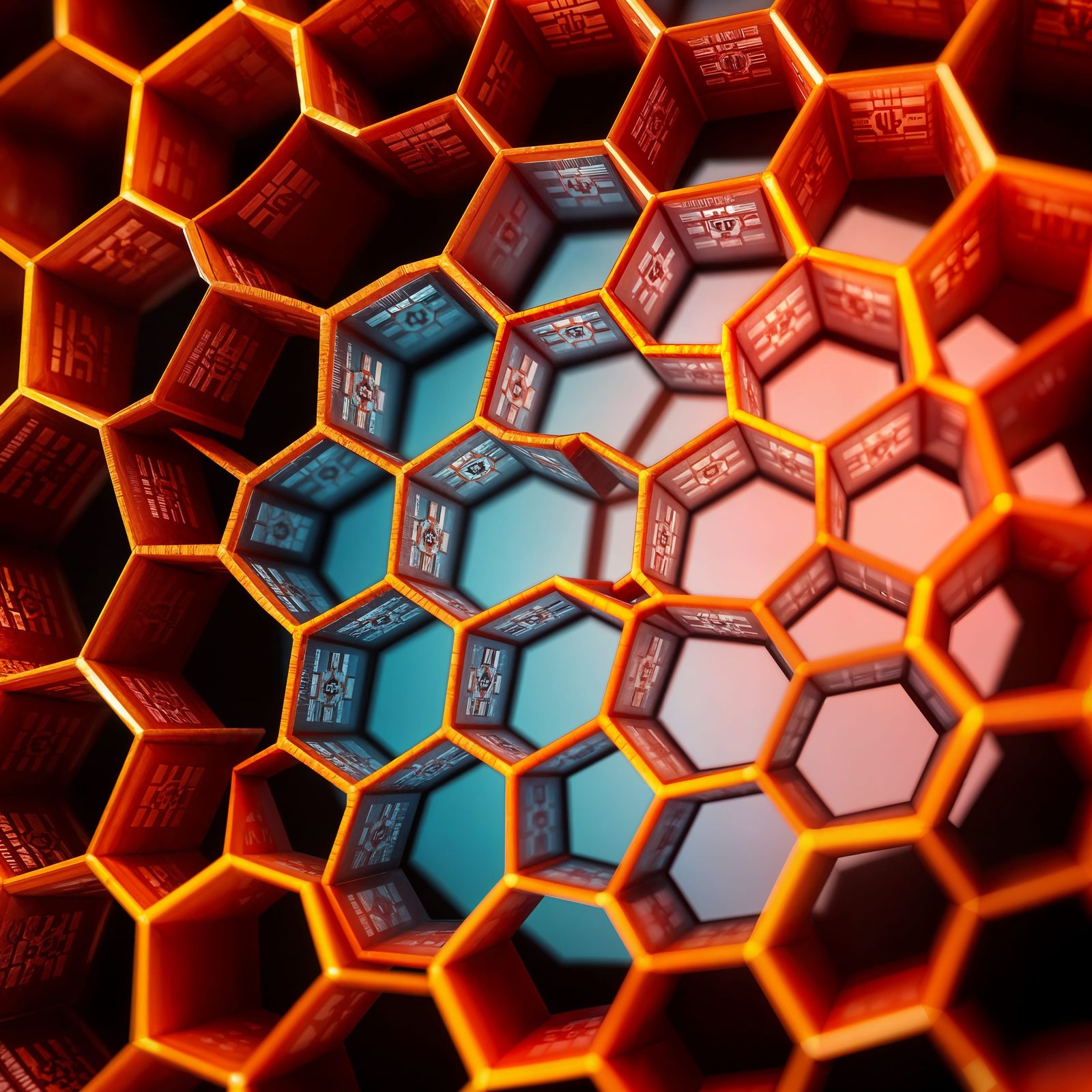 Cubist Honeycomb Masterpiece with Geometric Patterns