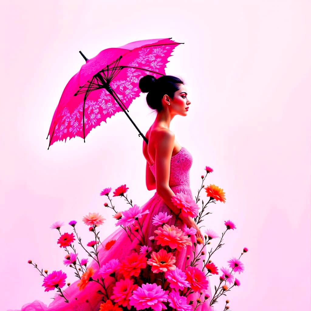 A Pink Floral  Dress