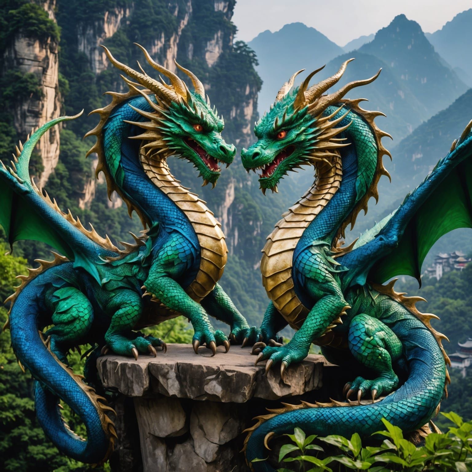 Dragons Entwined in Zhangjiajie Mountain
