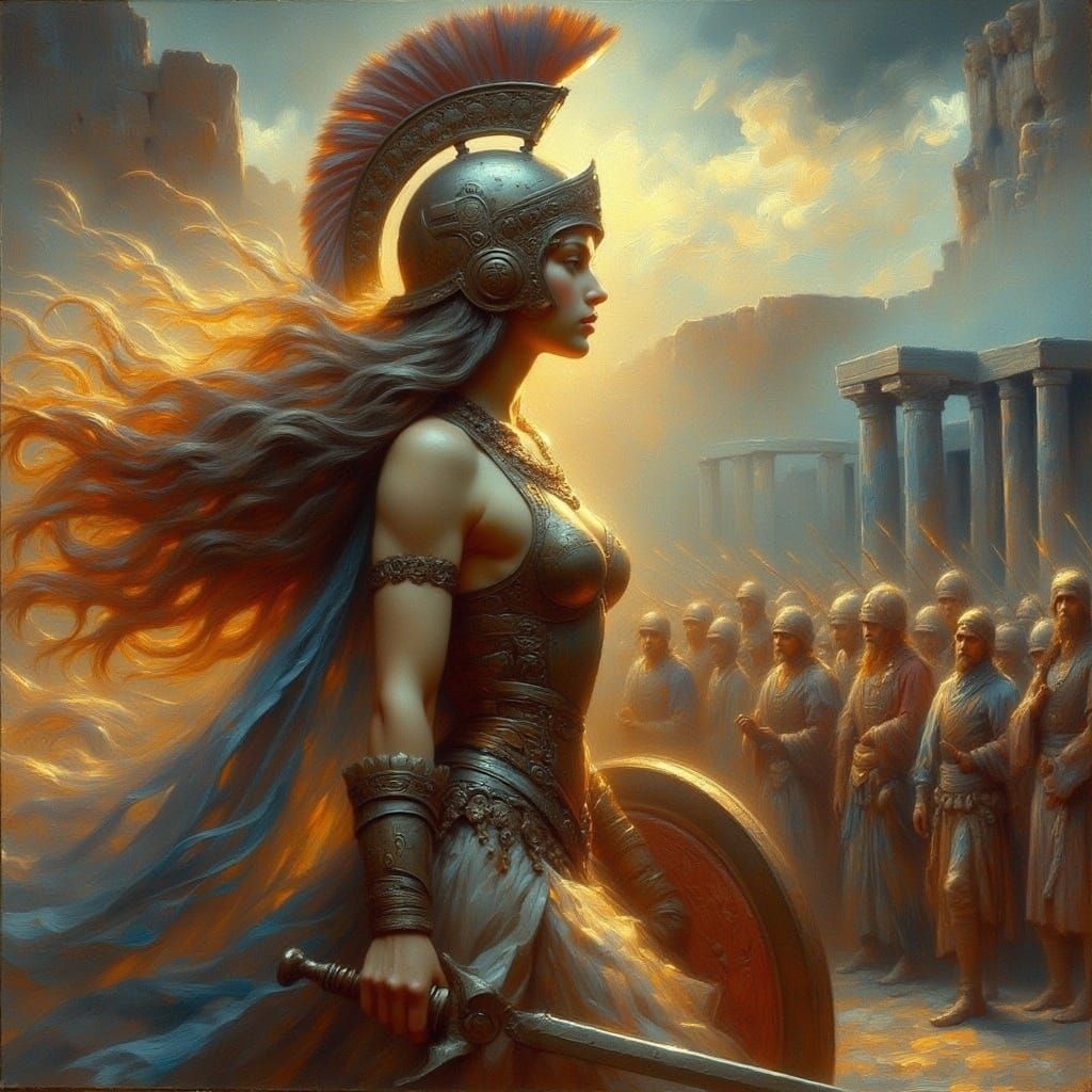 Xena Warrior Princess in Ancient Greek Landscape