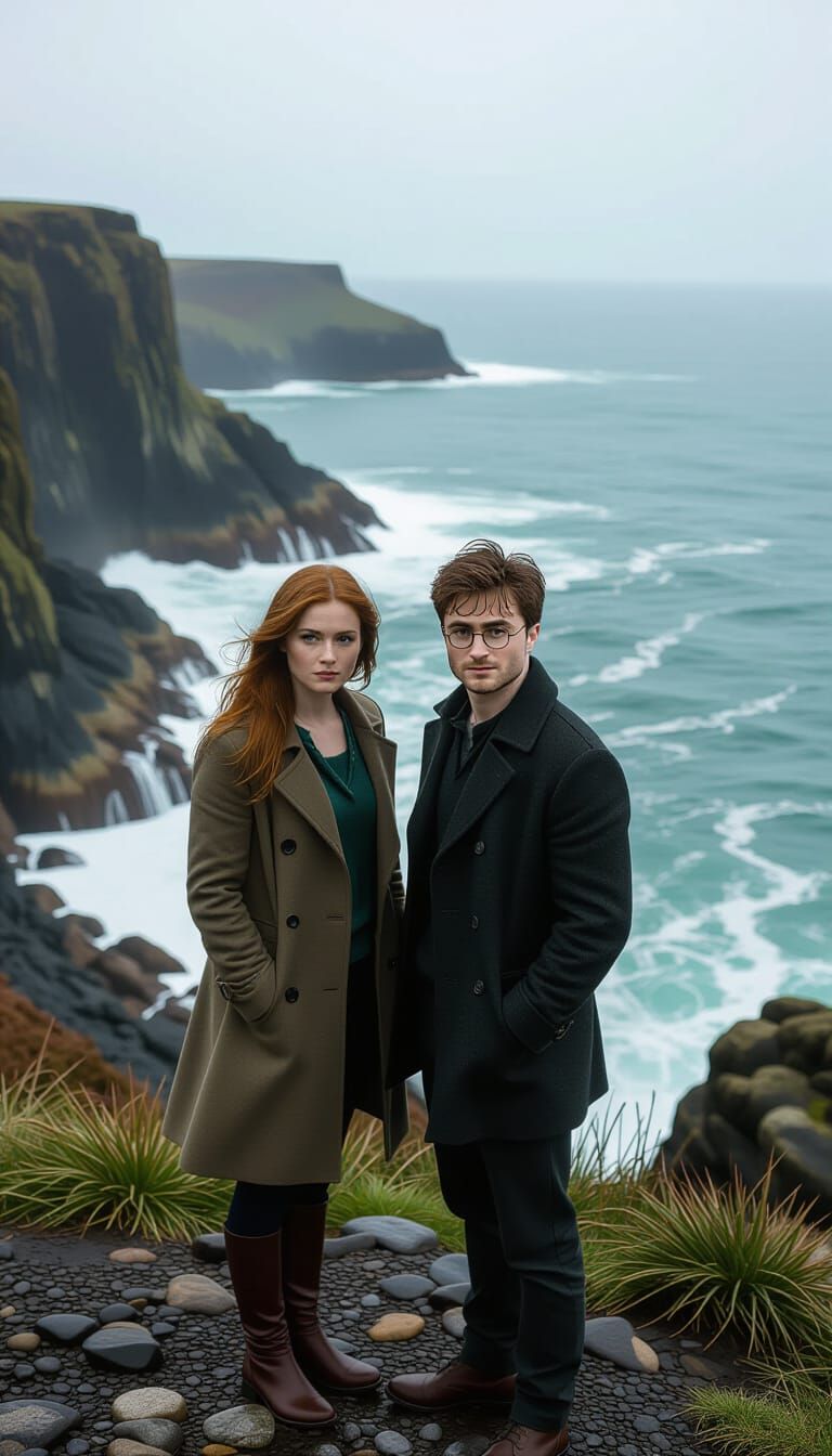 Dramatic Coastal Film Still with Figures