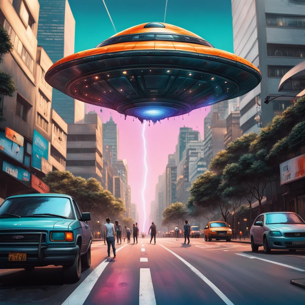 UFO Landing in Sao Paulo: Hyperrealistic Concept Art