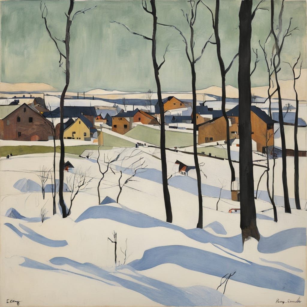 Bold Winter Landscape Inspired by Modern Masters