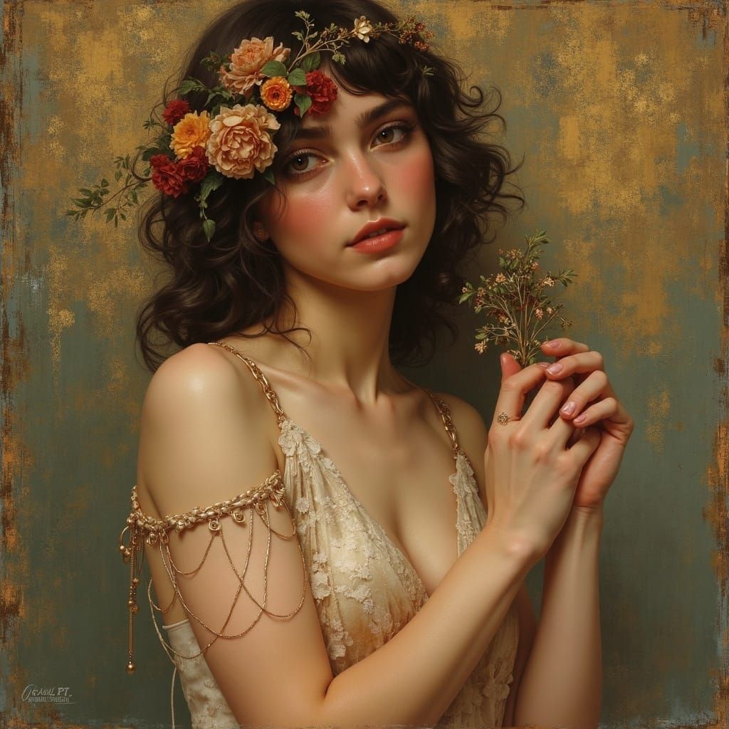 Elegant Woman Portrait in Classical Art Style