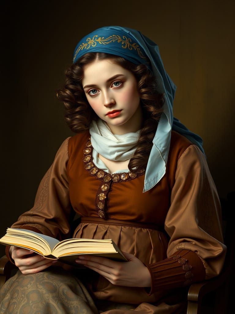 Young Woman Reading, 18th-Century European Style