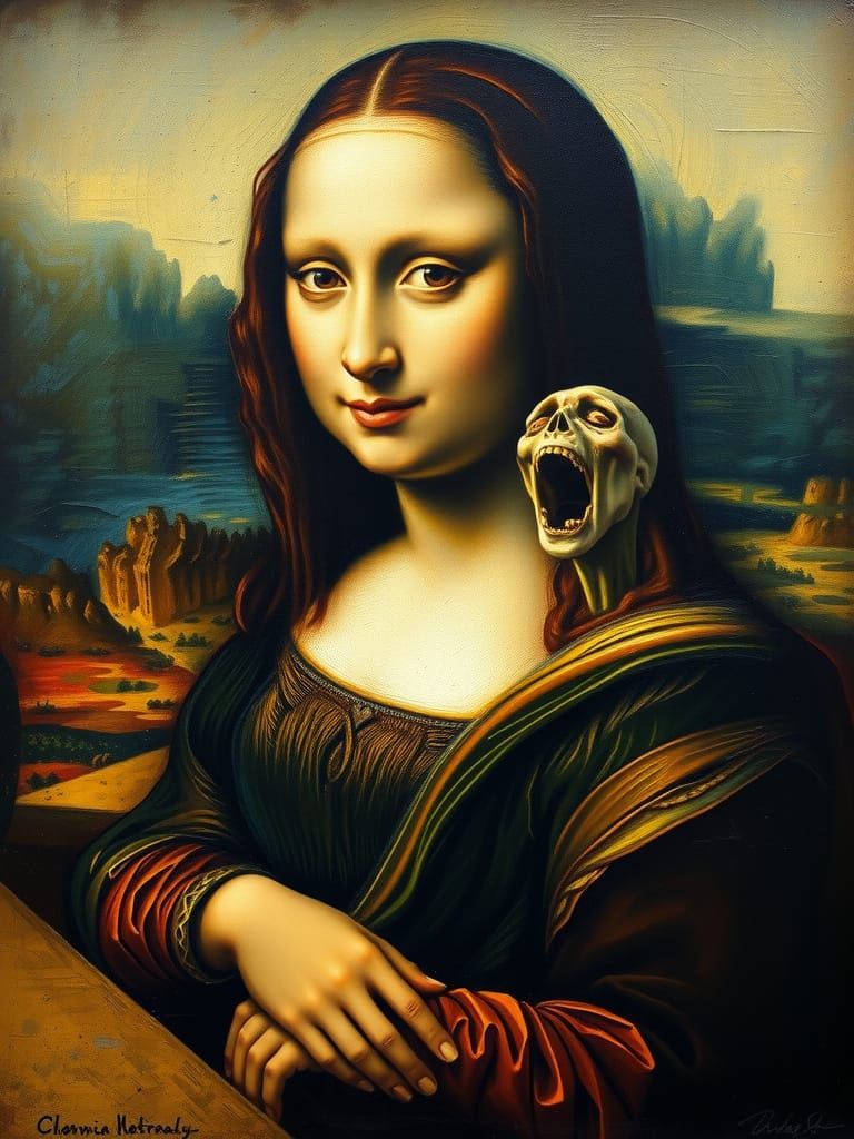 Mona Lisa's Scream: An Oil Painting Impression