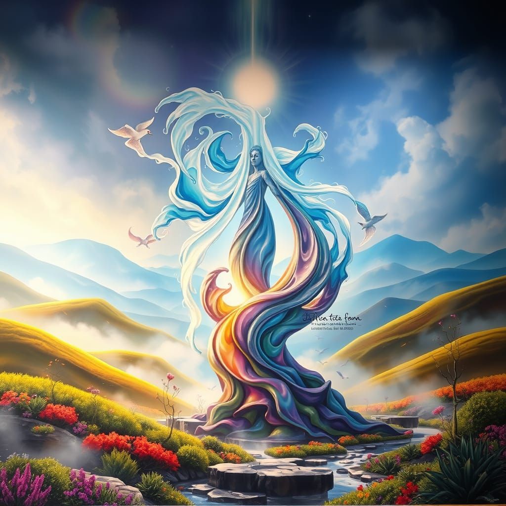 Ethereal Sculpture of Light and Water